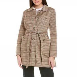 CAbi Sherlock Houndstooth Trench Coat Size Large Style No  3734